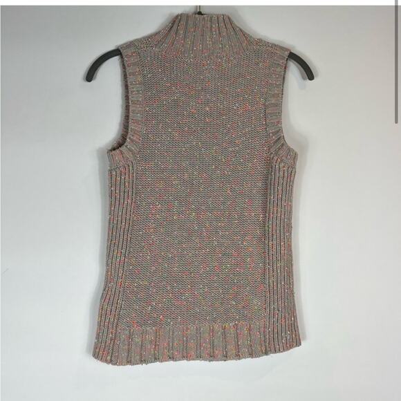 Anthropologie sleeveless tan sweat with rainbow speckles- brea mock neck sweater - Picture 2 of 6